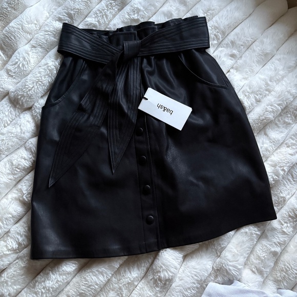 BA&SH Faux leather skirt black size -3 ( like a large) NEW with tags - Picture 1 of 13